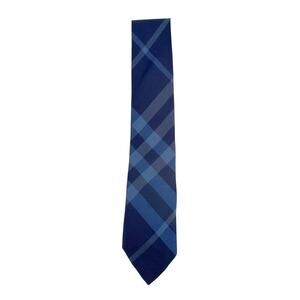 BURBERRY Manston Exploded Check Silk Tie in Dark Blue